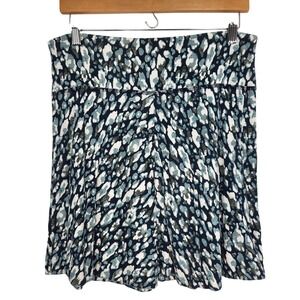 Aventura Clothing Blue Abstract Print Organic Cotton Bamboo A-Line Mini Skirt XS